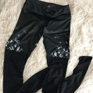 All black butterfly leggings